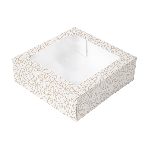 [256.95] CAJAS PASTELERÍA CON VENTANA 'THEPACK DECO' 250 G/M2 + OPP 26x26x8 CM BLANCO CARTÓN ONDULADO NANO-MICRO (50 UNID.)
