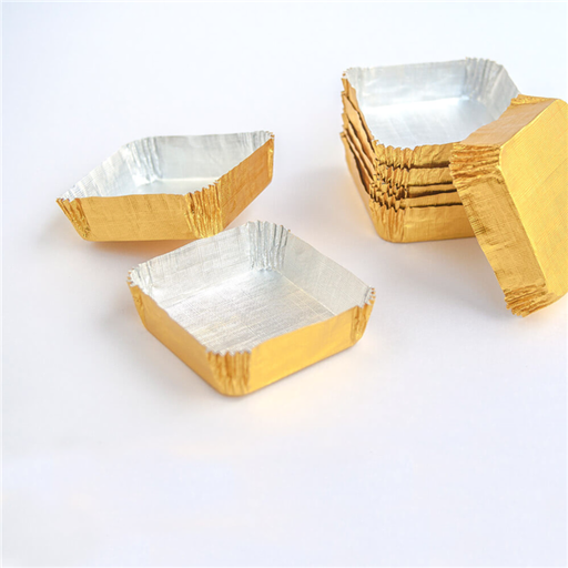 [224.80] Cápsulas 'Petits Fours' 5X5X1,5 Cm Dorado Aluminio (600 Unid.)