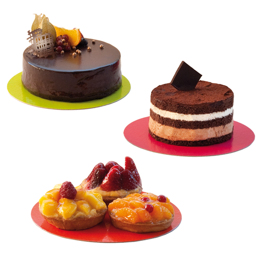 [186.04] DISCOS GROSOR 1,5 MM 950 G/M2 Ø 30 CM FUCSIA/NEGRO CARTÓN (50 UNID.)