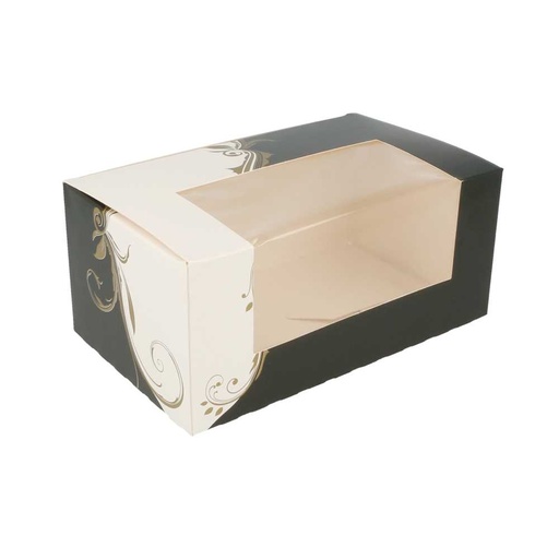 [204.75] CAJAS PASTELERÍA CON VENTANA 'THEPACK CLASSIC' 250 G/M2 18x11x8 CM BLANCO CARTÓN ONDULADO NANO-MICRO (400 UNID.)