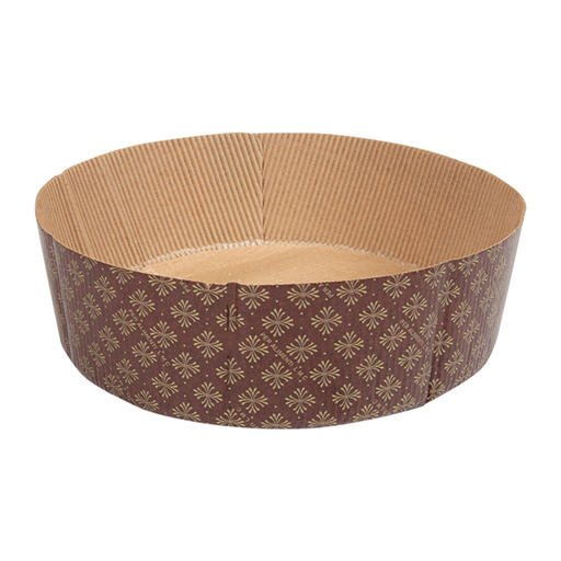 [186.85] MOLDES COCCIÓN PANETTONE BAJOS 140 G/M2 Ø 22x7 CM MARRÓN CELULOSA (360 UNID.)
