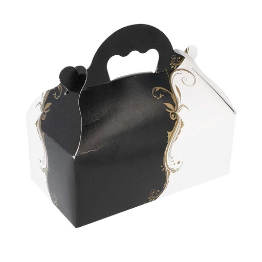 [204.77] 50 U. Cajitas Con Asas Pastelería 'Thepack Classic' 250 G/M2 10X18X7 Cm Blanco Cartón Ondulado Nano-Micro (1 Unid.)