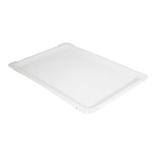 [268.59] BANDEJAS PASTELERÍA - MEDIANAS 300 G/M2 26x18CM BLANCO CARTÓN (250 UNID.)