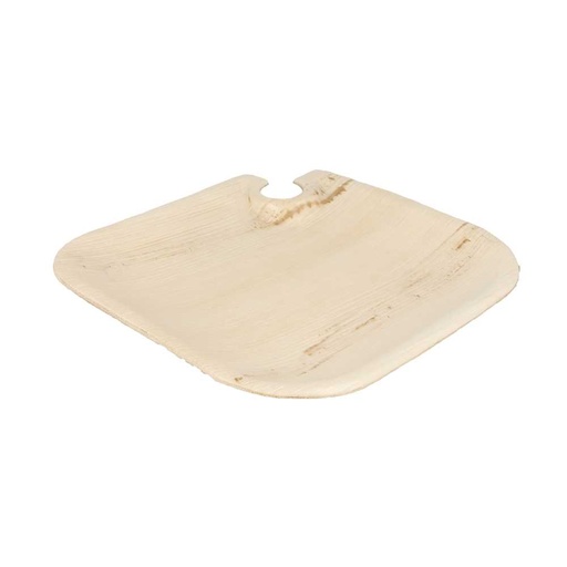 [223.94] Bandejas Con Porta-Copas 'Areca' 21X21X1,5 Cm Natural Areca (100 Unid.)