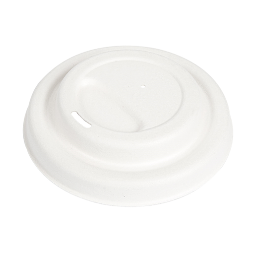 [221.24] Tapas Para Vasos Café 'Bionic' Ø 9 Cm Blanco Bagazo (1000 Unid.)