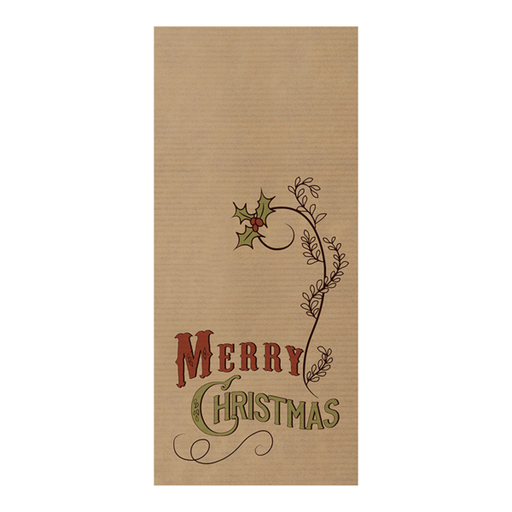 [251.67] Servilletas Burdeos Enf. 'D.Point' 40X32 Cm - Merry Christmas 'Just In Time Closed' 40 + 10Pe G/M2 11X25 Cm Kraft Verjurado (300 Unid.)