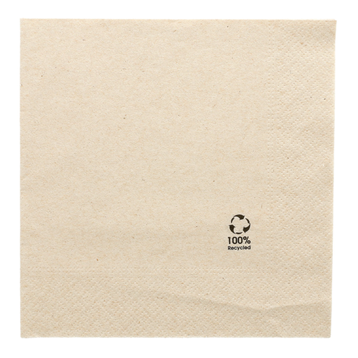 [102.67] SERVILLETAS ECOLABEL 2 CAPAS 18 G/M2 33x33 CM NATURAL TISSUE RECICLADO (2400 UNID.)