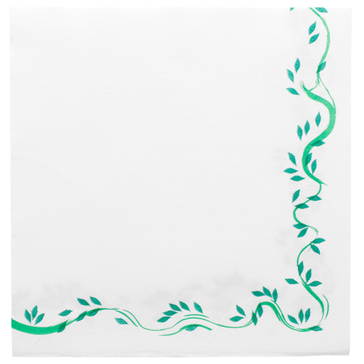 [114.08] Servilletas Ecolabel 'Double Point - Floralia' 18 G/M2 40X40 Cm Blanco Tissue (1200 Unid.)