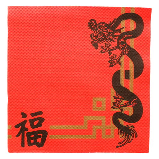 [122.04] SERVILLETAS ECOLABEL 'DOUBLE POINT - CHINA' 18 G/M2 40x40 CM ROJO TISSUE (1200 UNID.)