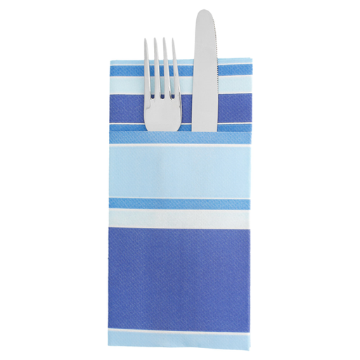 [191.42] Servilletas Canguro 'Bayadères' 55 G/M2 40X40 Cm Azul Airlaid (700 Unid.)