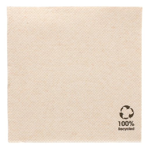 [191.09] SERVILLETAS ECOLABEL 'DOUBLE POINT' 19 G/M2 20x20 CM NATURAL TISSUE RECICLADO (2400 UNID.)