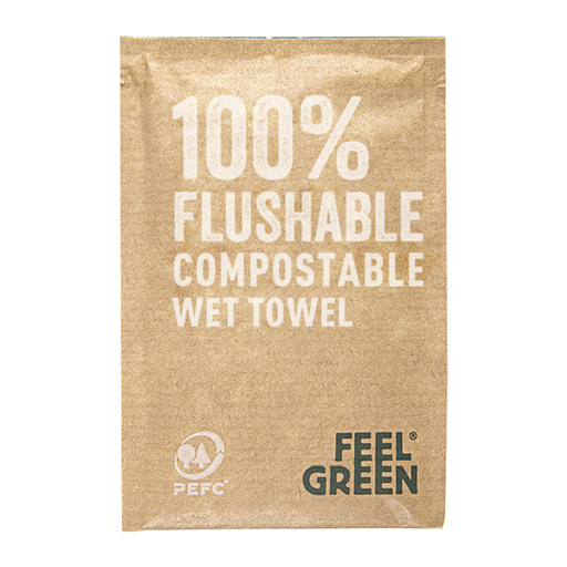 [213.99] Toallitas Flushable Kraft 'Feel Green' 50 G/M2 6,8X10 Cm Blanco Celulosa (1200 Unid.)