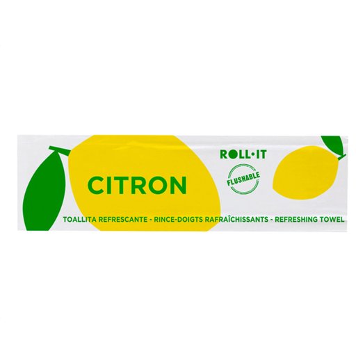 [224.55] TOALLITAS FLUSHABLE 'ROLL-IT - CITRON' 50 G/M2 14,5x4 CM BLANCO CELULOSA (1280 UNID.)