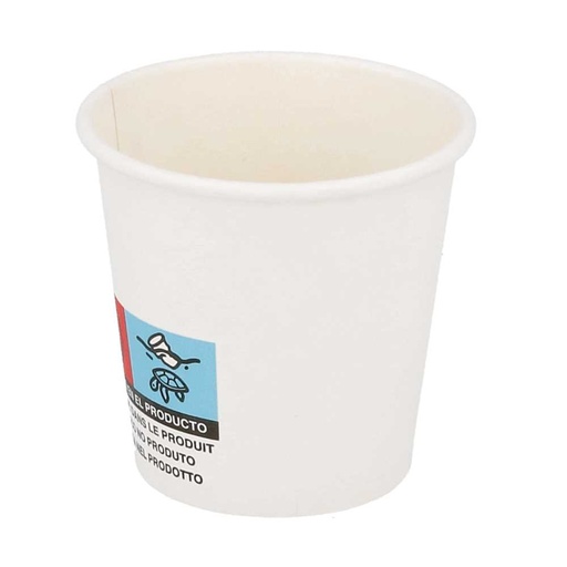 [254.60] Vasos Bebidas Calientes 1 Pared 'Espresso' 70 Ml 230 + 18 Pe G/M2 Ø5/3,5X4,9 Cm Blanco Cartoncillo (1000 Unid.)