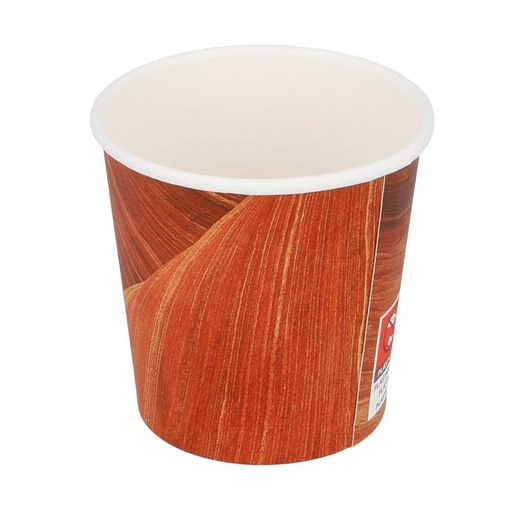 [255.01] Vasos Bebidas Calientes 1 Pared 'Arizona' 120 Ml 230 + 18 Pe G/M2 Ø6,2/4,5X6 Cm Marrón Cartoncillo (1000 Unid.)