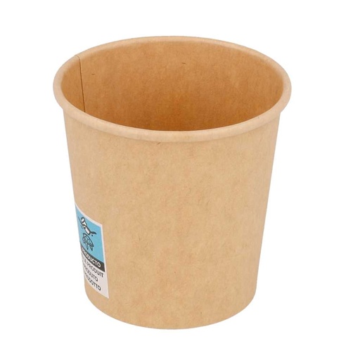 [232.98] Vasos Bebidas Calientes 1 Pared 120 Ml 230 + 18 Pe G/M2 Ø6,2/4,5X6 Cm Marrón Cartoncillo (1000 Unid.)