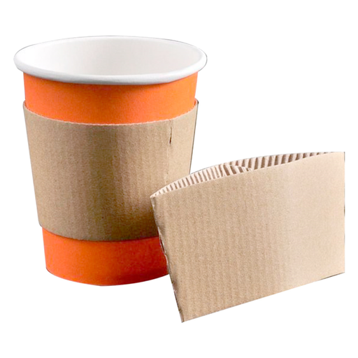 [226.59] Fundas Aislantes Para Vasos 240 Ml - 8 Oz 190 + 90 G/M2 11,2/9,5X5 Cm Natural Cartón (1000 Unid.)