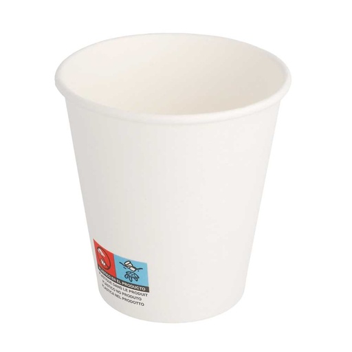[254.22] VASOS BEBIDAS CALIENTES 1 PARED 300 ML 300 + 18 PE G/M2 Ø9/6x9,5 CM BLANCO CARTONCILLO (1000 UNID.)