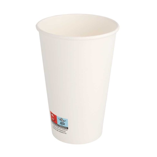 [228.98] Vasos Bebidas Calientes 1 Pared 480 Ml 300 + 18 Pe G/M2 Ø9/6X13,2 Cm Blanco Cartoncillo (1000 Unid.)