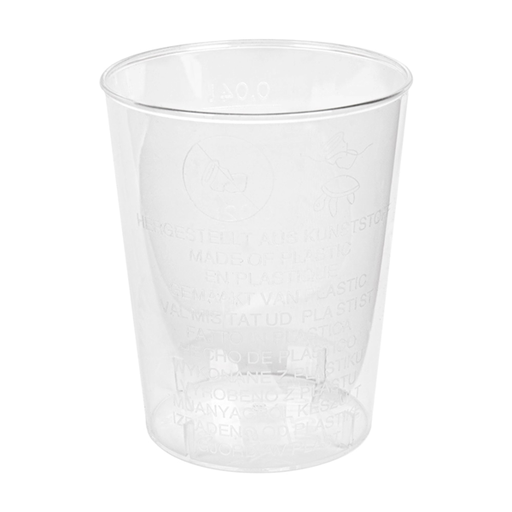 [122.97] VASOS INYECTADOS CHUPITO 20/40 ML Ø 4,2/3,2x5,2 CM TRANSPARENTE CRISTAL PS (2000 UNID.)