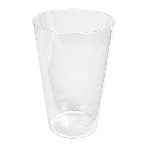 [103.67] VASOS INYECTADOS 400 ML Ø 8,5/6x13 CM TRANSPARENTE PS (500 UNID.)