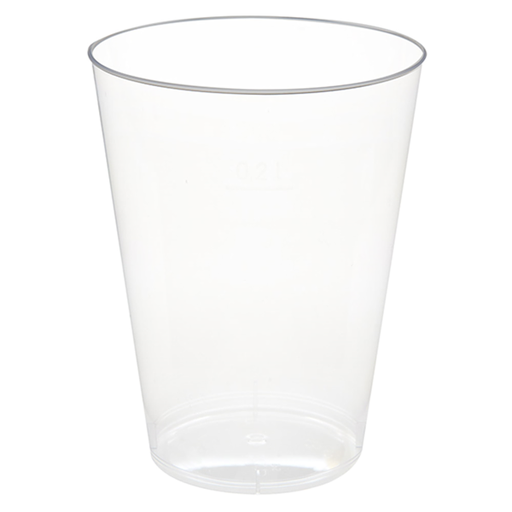 [154.51] Vasos Inyectados 200 Ml Ø 7,5/5,1X9,7 Cm Transparente Cristal Ps (1000 Unid.)
