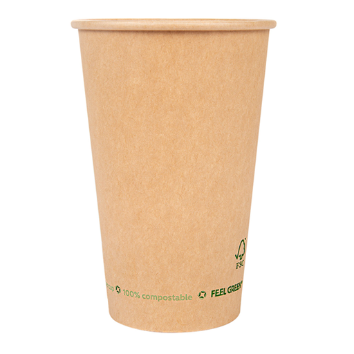 [261.49] VASOS BEBIDAS FRIAS Y CALIENTES 1 PARE 480 ML 300 G/M2 Ø9/6x13,2 CM MARRÓN CARTONCILLO (1000 UNID.)