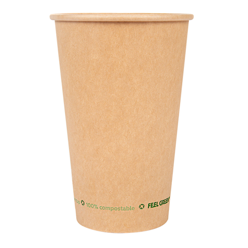 [261.50] Vasos Bebidas Frias Y Calientes 1 Pared 660 Ml 300 G/M2 Ø9/6X17 Cm Marrón Cartoncillo (1000 Unid.)