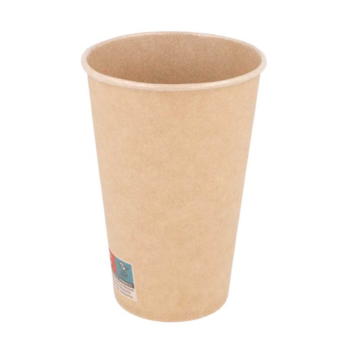 [252.33] Vasos 16 Oz - 480 Ml 250 + 25Pe G/M2 Ø9/6X12,8 Cm Marrón Cartoncillo (1000 Unid.)