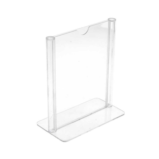 [199.63] PORTA MENÚS SOBREMESA DIN-A7 7,4x10,5 CM TRANSPARENTE PS (1 UNID.)