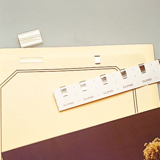 [170.73] 10 U. CLIPS METÁLICOS SOBRE PAPEL ADHESIVO 27x2,8 CM PLATEADO METAL (1 UNID.)