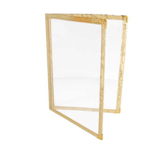 [194.96] MENÚ "AMERICANO" DIN-A5 2 CUERPOS ORO PVC (1 UNID.)