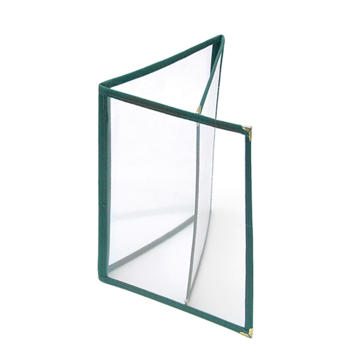 [168.08] Menú "Americano" Din-A5 3 Cuerpos Verde Pvc (1 Unid.)