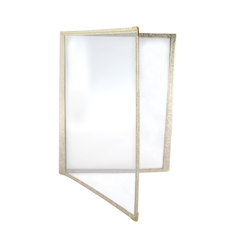 [194.91] MENÚ "AMERICANO" DIN-A4 2 CUERPOS ORO PVC (1 UNID.)