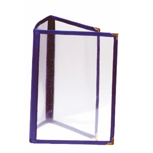 [168.24] MENÚ "AMERICANO" DIN-A4 3 CUERPOS AZUL PVC (1 UNID.)