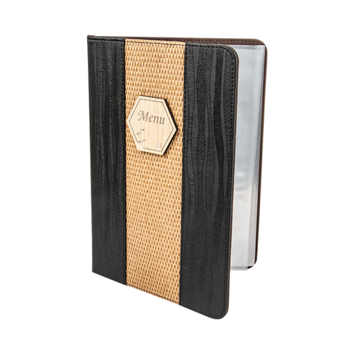 [227.55] PORTA MENÚ 8 FUNDAS DIN-A4 22x31 CM NEGRO PVC (1 UNID.)