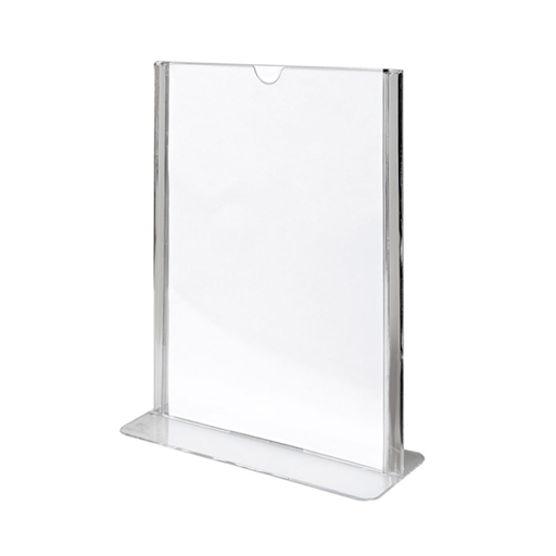 [199.65] PORTA MENÚS SOBREMESA DIN-A5 14,8x21 CM TRANSPARENTE PS (20 UNID.)