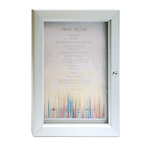 [146.46] PORTA MENÚ LUMINOSO DIN-A3 40x52x3,2 CM PLATEADO METAL (1 UNID.)