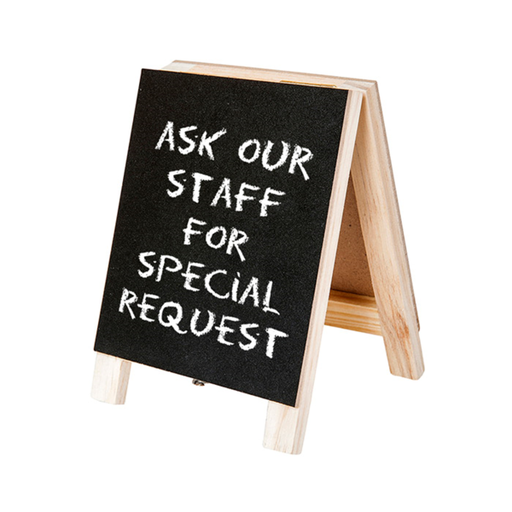 [207.23] MINI PIZARRAS DE TIJERA 2 CARAS 7x10 CM NEGRO MADERA (1 UNID.)