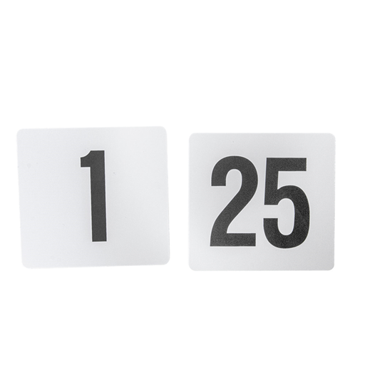 [179.67] NÚMEROS DE SOBREMESA DEL 1 AL 25 10,2 CM BLANCO PLÁSTICO (1 UNID.)