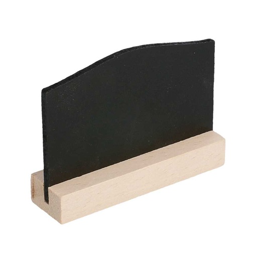 [207.19] 4 U. Mini Pizarras + Base 7,5X5 Cm Negro Madera (1 Unid.)