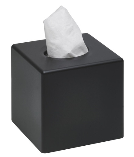 [8991312] CAJA DE PAÑUELOS SANIBOX CUADRADO NEGRO MATE