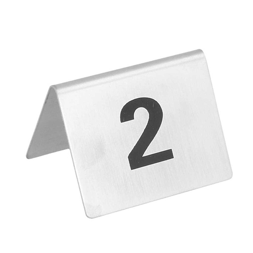 [133.50] Números Para Mesa Del 1 Al 25 5,2X4,2 Cm Plateado Inox (1 Unid.)