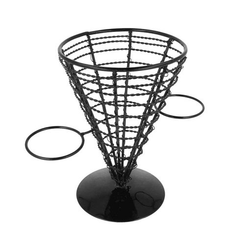 [161.38] CESTAS PRESENTACIÓN 2 TARRINAS Ø 12,8x18 CM NEGRO ACERO (1 UNID.)