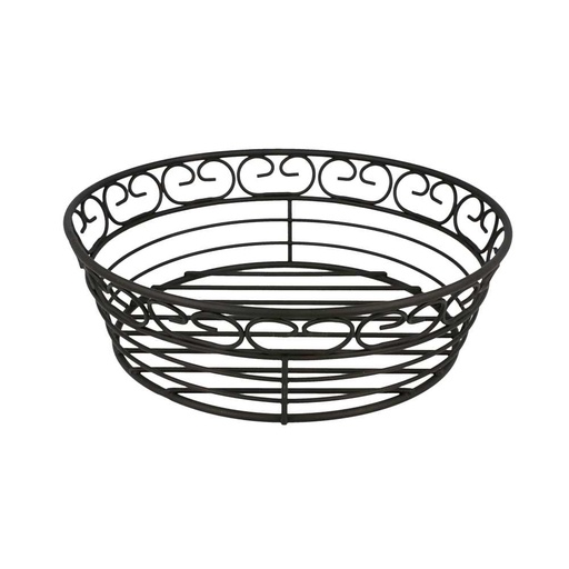 [161.40] Cestas Redondas Ø 20,3X6,3 Cm Negro Acero (1 Unid.)