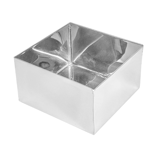 [258.21] CAJA PARA BUFFET 'ARTINOX' 12x12x7 CM PLATEADO INOX (1 UNID.)