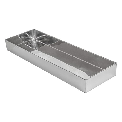 [258.24] CAJA PARA BUFFET 'ARTINOX' 38,3x12,3x4 CM PLATEADO INOX (1 UNID.)