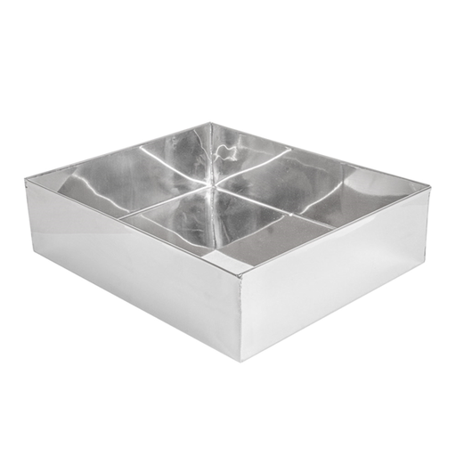 [258.23] CAJA PARA BUFFET 'ARTINOX' 30x25,3x8 CM PLATEADO INOX (1 UNID.)