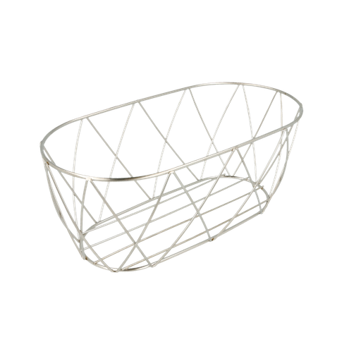 [216.27] Basket Estilo Toscano 25,5X12,7X10,2 Cm Plateado Inox (12 Unid.)