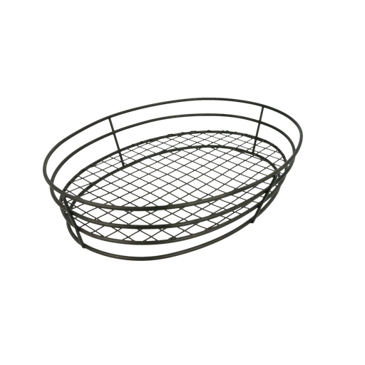 [216.31] BASKET OVAL 28x20,5x5,7 CM NEGRO ACERO (24 UNID.)